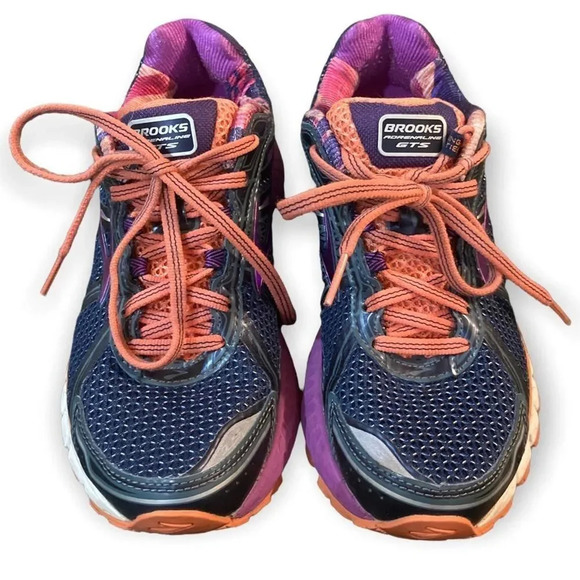 Brooks Adrenaline GTS 15 Running Shoes in Purple Blue & Orange Size 7.5 - Picture 1 of 11